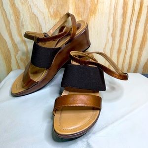 Dansko Brown Leather Wedge Sandal